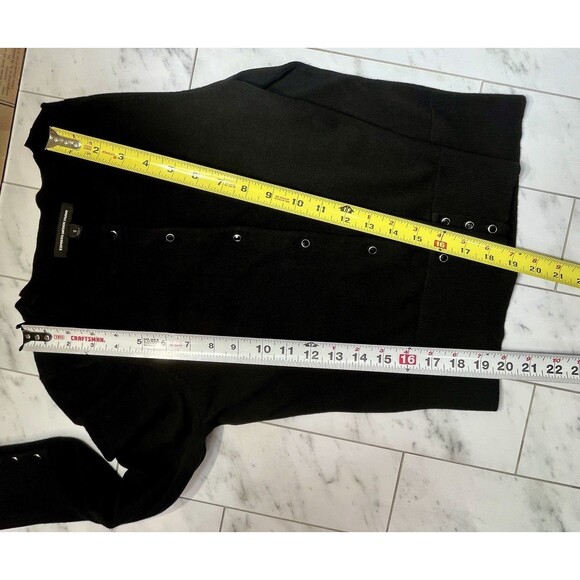 VTG Y2K Express Cardigan Sz Small Black Cropped Rhinestone Buttons Pinup Retro - Picture 5 of 9